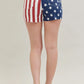 JUDY BLUE FULL SIZE HIGH WAIST AMERICANA FLAG FRAY HEM SHORTS PLUS SIZE