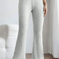 BASIC BAE FULL SIZE RIBBED HIGH WAIST FLARE PANTS