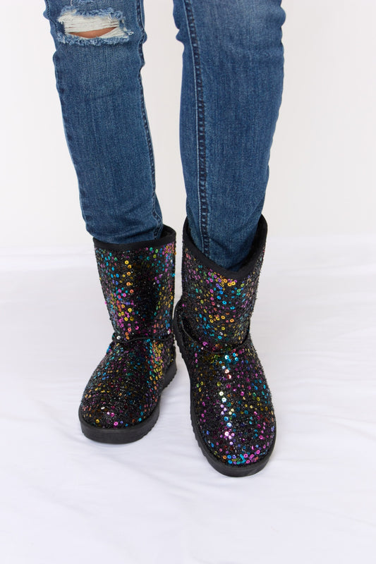 FOREVER LINK SEQUIN THERMAL FLAT BOOTS