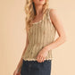 AEMI+CO DISTRESSED DETAIL ROUND NECK KNIT TANK