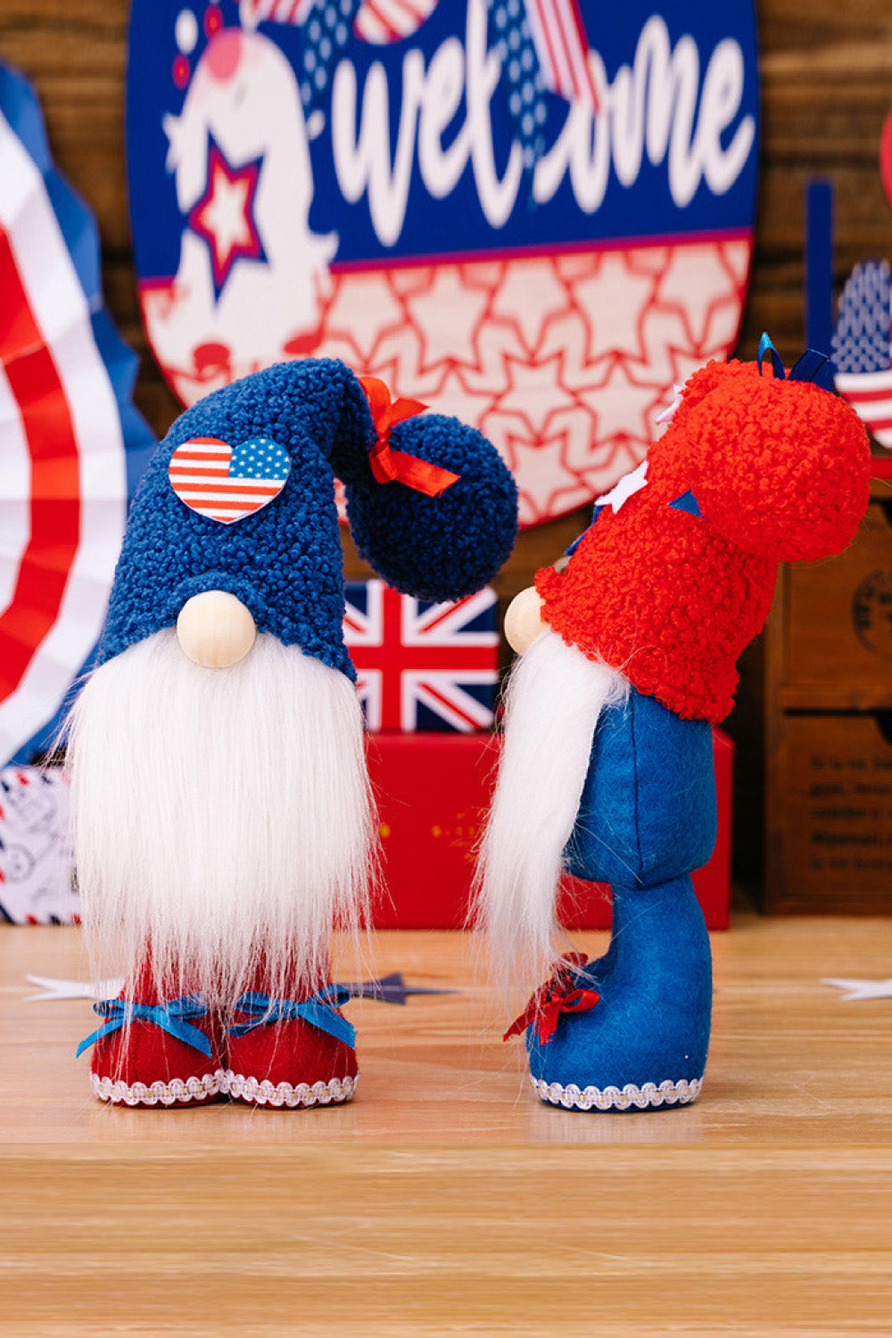 2-PIECE INDEPENDENCE DAY KNIT BEARD GNOMES-Thriftique Marketplace