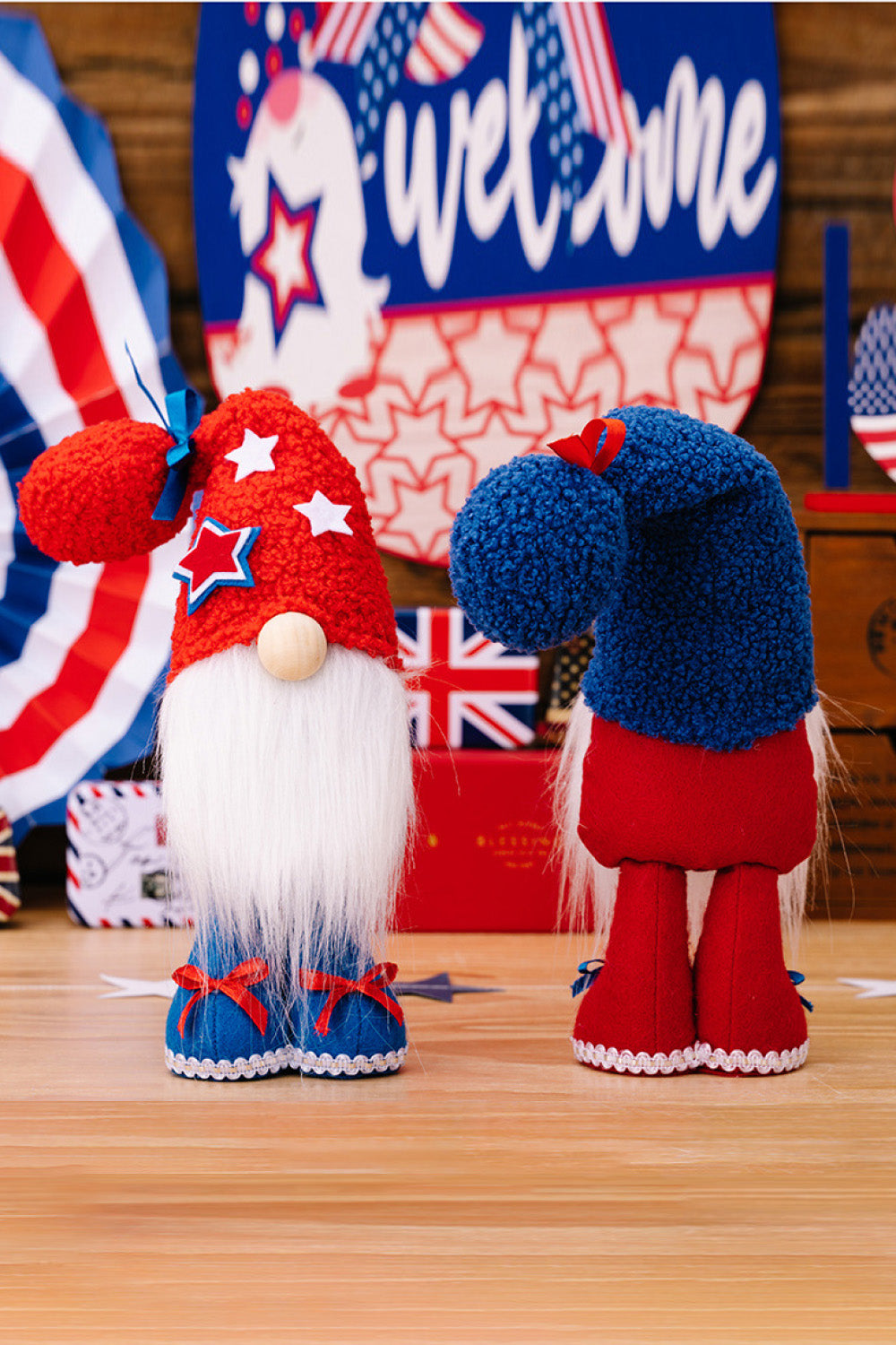 2-PIECE INDEPENDENCE DAY KNIT BEARD GNOMES-Thriftique Marketplace