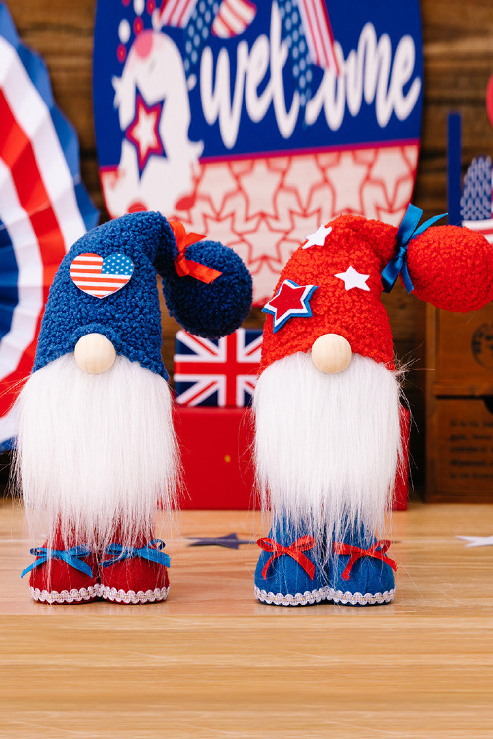 2-PIECE INDEPENDENCE DAY KNIT BEARD GNOMES-Thriftique Marketplace