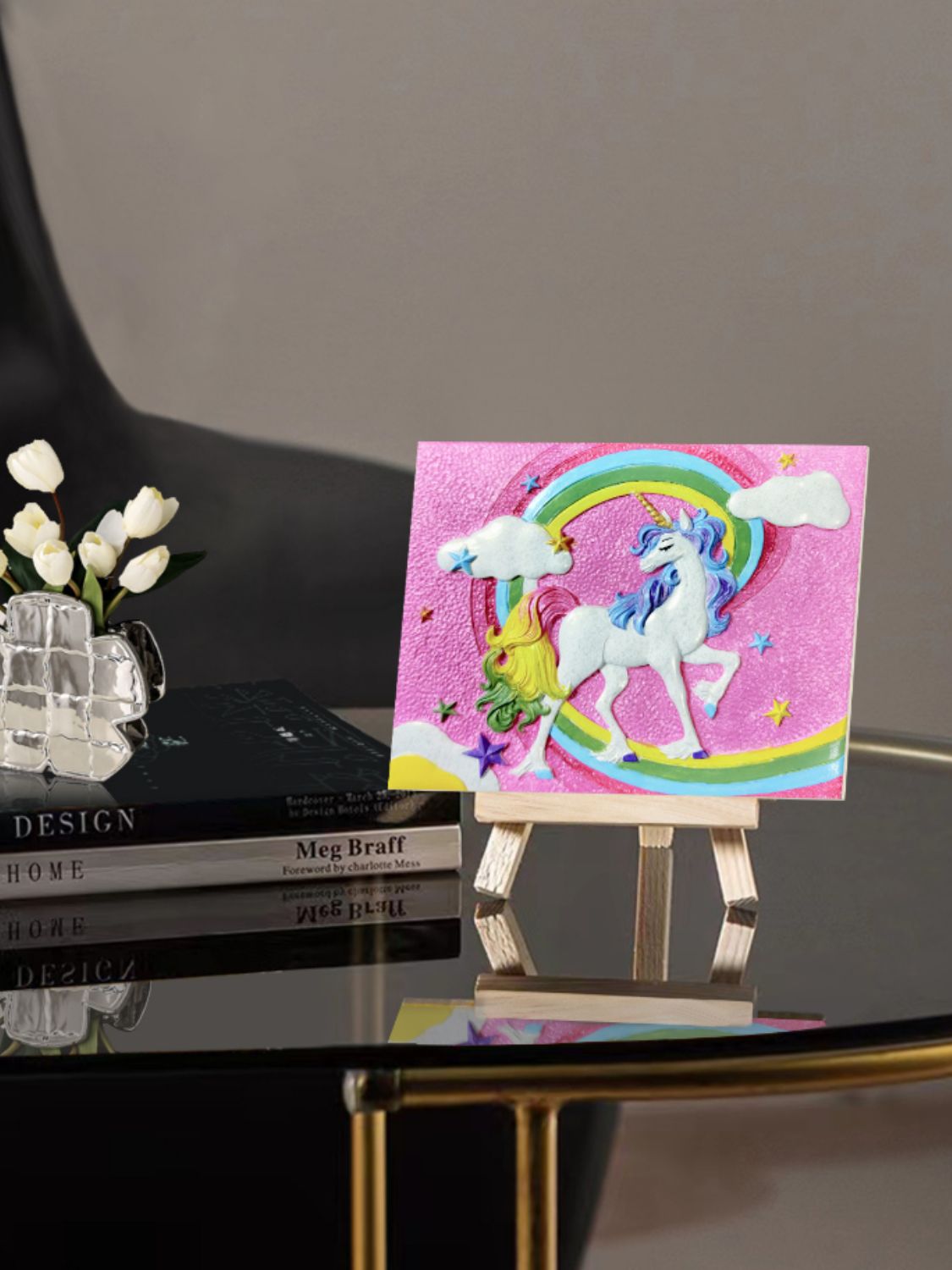 RELIEF UNICORN 3D ACRYLIC PAINTING