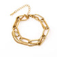18K STAINLESS STEEL LAYERED PAPERCLIP BRACELET