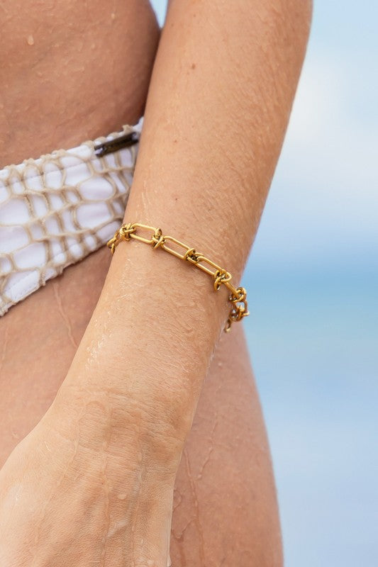 18K STAINLESS STEEL BARBED WIRE CHAIN BRACELET