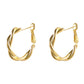 18K STAINLESS STEEL TWISTED HOOP EARRINGS