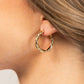 18K STAINLESS STEEL TWISTED HOOP EARRINGS