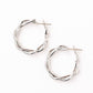 18K STAINLESS STEEL TWISTED HOOP EARRINGS