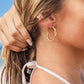 18K STAINLESS STEEL TWISTED HOOP EARRINGS