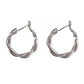 18K STAINLESS STEEL TWISTED HOOP EARRINGS
