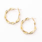 18K STAINLESS STEEL TWISTED HOOP EARRINGS