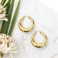 18K STAINLESS STEEL MOD HOOP EARRINGS