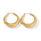 18K STAINLESS STEEL MOD HOOP EARRINGS