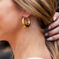 18K STAINLESS STEEL MOD HOOP EARRINGS