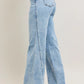 JUDY BLUE FULL SIZE HIGH WAIST WIDE LEG JEANS WITH SKEWED INSEAM PLUS SIZE