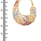 3 TONE TEXTURED LASER CUT 3D HOOP EARRINGS