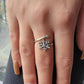 .925 STERLING SILVER CZ SNOWFLAKE ADJUSTABLE RING