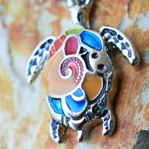 316L STAINLESS STEEL ALOHA SEA TURTLE DANGLE NAVEL