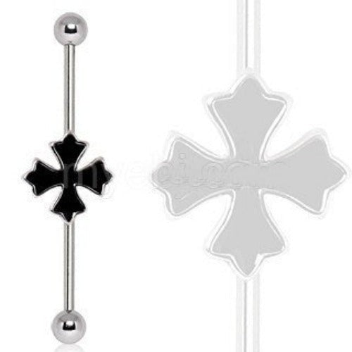 316L INDUSTRIAL BARBELL WITH CROSS PATONCE