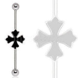 316L INDUSTRIAL BARBELL WITH CROSS PATONCE