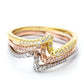 3 IN 1 TRI-TONE CZ TWISTING RINGS