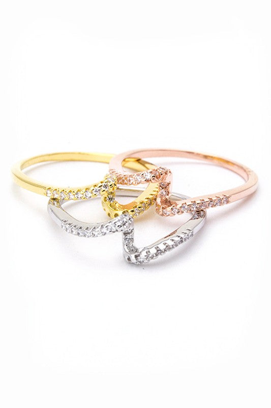 3 IN 1 TRI-TONE CZ TWISTING RINGS