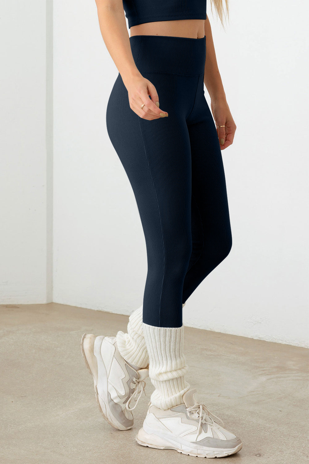 LE LIS RIBBED CROP CAMI AND HIGH WAIST BRUSHED LEGGINGS SET