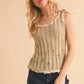 AEMI+CO DISTRESSED DETAIL ROUND NECK KNIT TANK