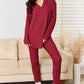 BASIC BAE FULL SIZE NOTCHED LONG SLEEVE TOP AND PANTS SET