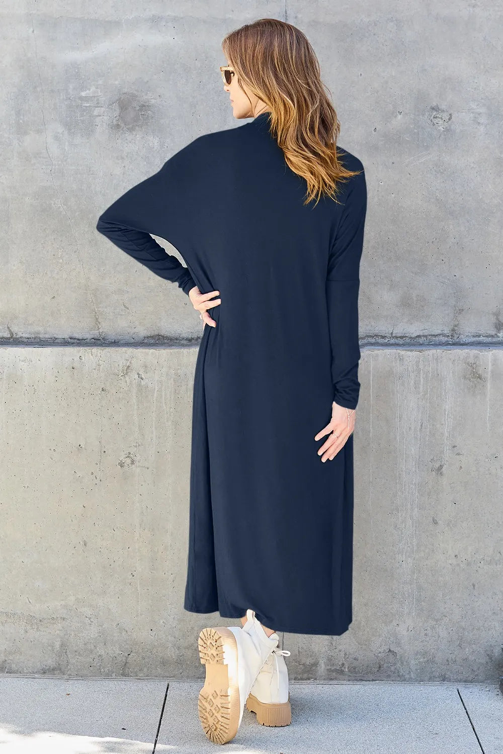 BASIC BAE FULL SIZE OPEN FRONT LONG SLEEVE COVER UP
