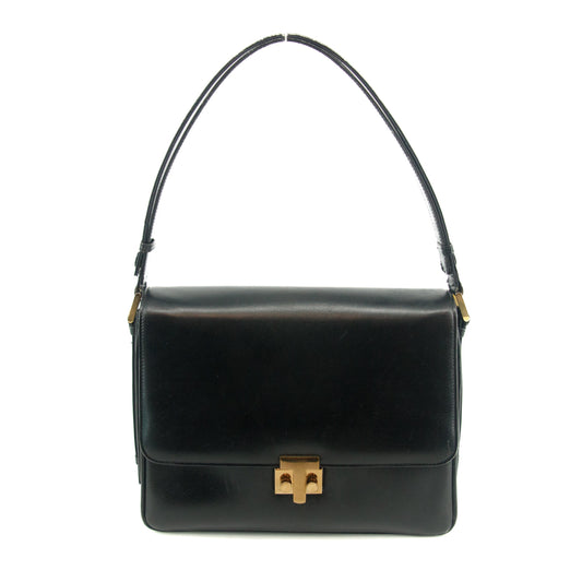 TIFFANY & CO. VINTAGE BLACK LEATHER HANDBAG #2861