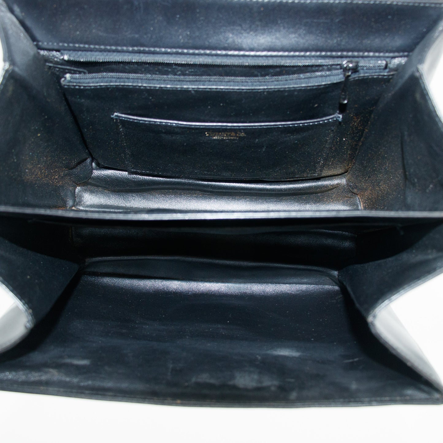 TIFFANY & CO. VINTAGE BLACK LEATHER HANDBAG #2861
