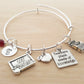 #1 TEACHER BRACELET – ADJUSTABLE BANGLE WITH BIRTHSTONE & INITIAL