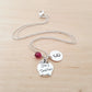 #1 TEACHER NECKLACE – STERLING SILVER CHAIN WITH BIRTHSTONE & INITIAL