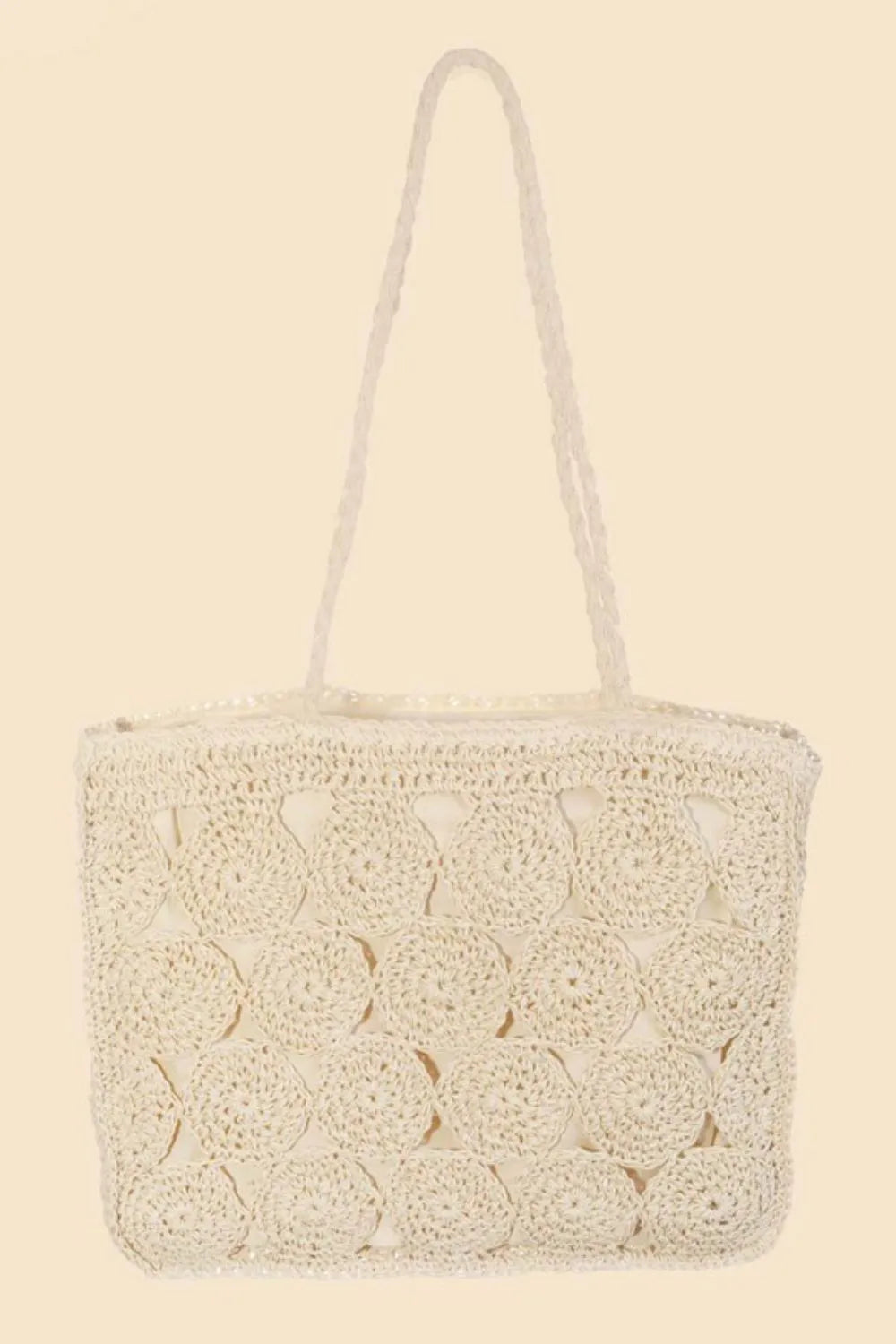 FAME SQUARE BRAIDED PATTERN TOTE BAG