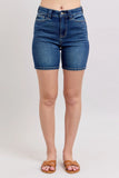 JUDY BLUE FULL SIZE HIGH WAIST BERMUDAS JEANS W/ BACK FLAP POCKETS PLUS SIZE