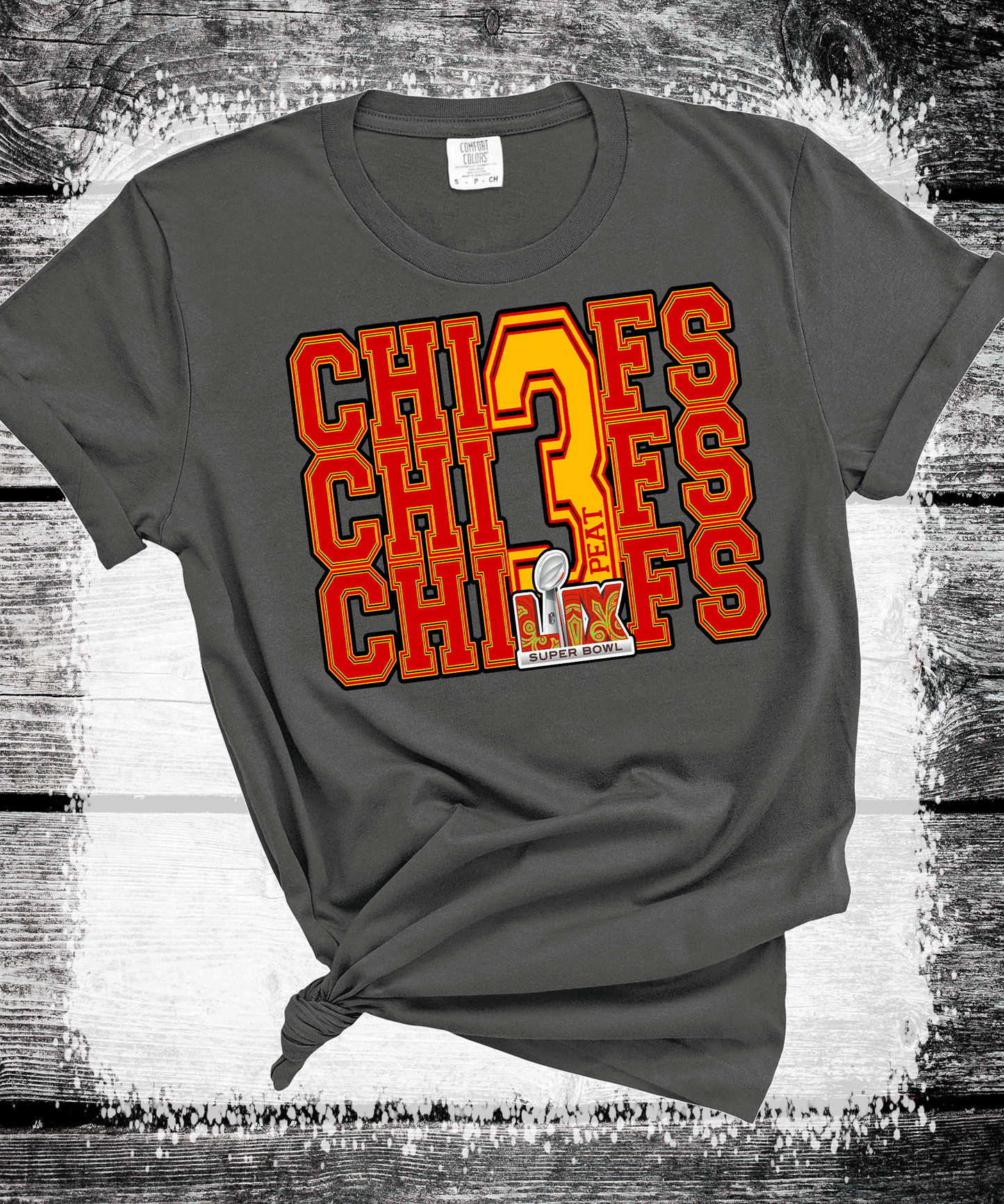 SUPER BOWL 3PEAT KINGDOM KANSAS CITY FOOTBALL CHIEFS T-SHIRT, THREE-PEAT FOOTBALL TEE, KINGDOM GAME DAY SHIRT GIFT COMFORT COLORS OVERSIZED LOOK