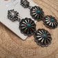 3 Concho Dangle Earrings with Faux Turquoise - 2 1/4 inch drop