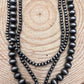 3 Layered Necklace with Faux Turquoise Cross Pendant - 16, 18 and 26 inch