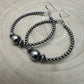 3 mm Sterling Silver Pearl Hoops with 10 mm - 2 inch drop