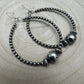 3 mm Sterling Silver Pearl Hoops with 10 mm - 2 inch drop