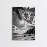 SUNLIT BEACH, BOHO TAPESTRY, RELAXED SEASIDE, CANVAS PRINT, TROPICAL WALL ART, VACATION HOME DECOR, MODERN BOHO VIBES, BEACH HOUSE WALL DECOR