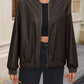 IVY LANE ZIP UP BASEBALL COLLAR DROPPED SHOULDER JACKET