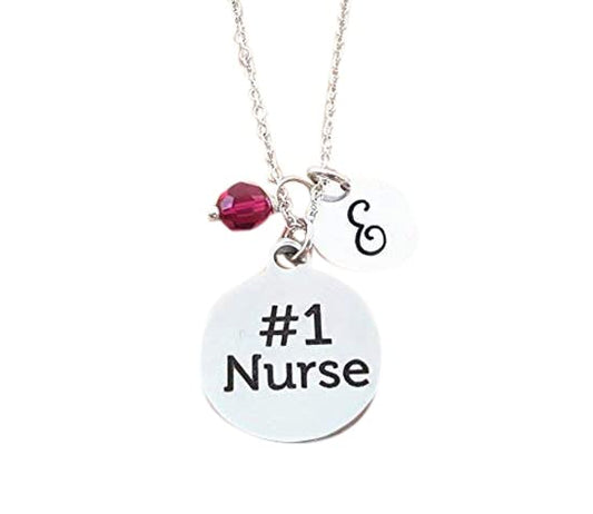 #1 NURSE CHARM PERSONALIZED STERLING SILVER NECKLACE