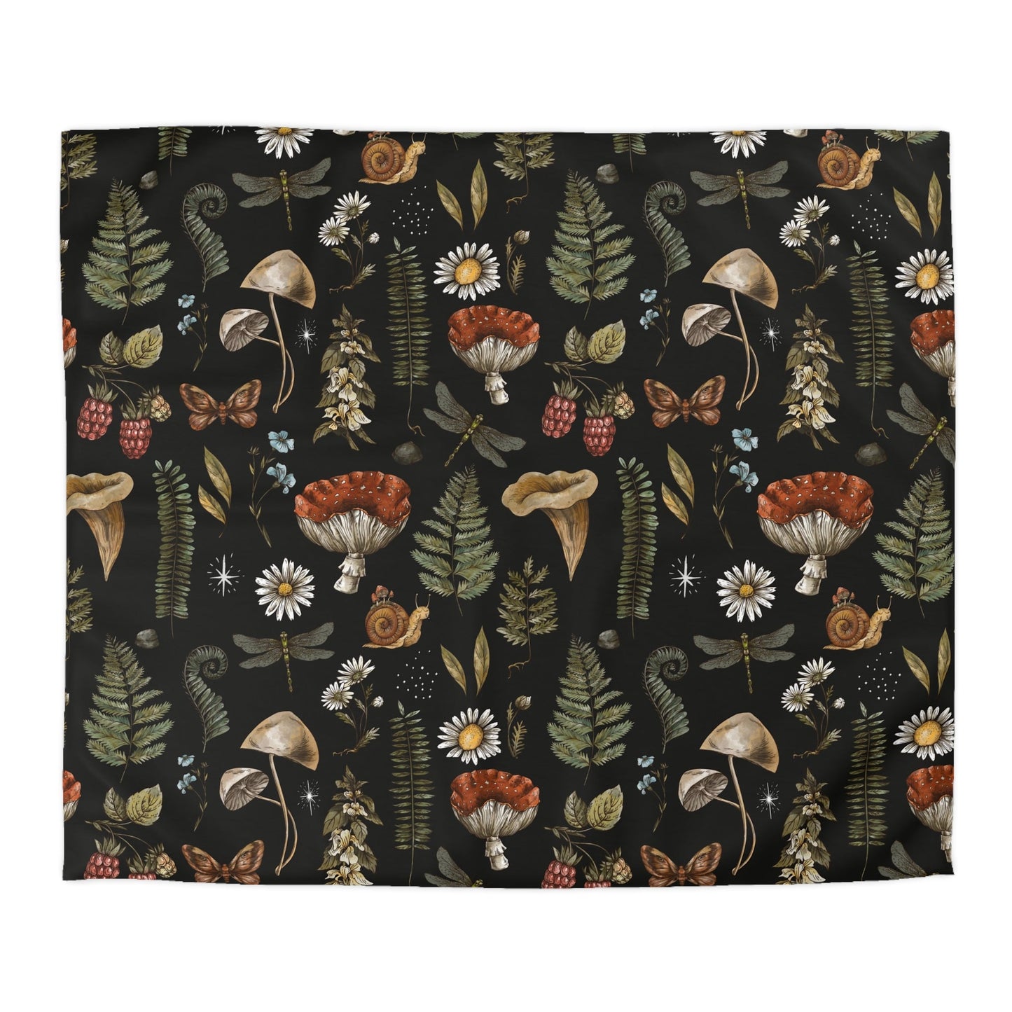 DARK FOREST PATTERN MICROFIBER DUVET COVER