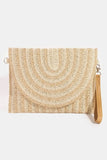 FAME TWO TONE WOVEN PAPER ENVELOPE CLUTCH BAG