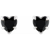 STERLING SILVER NATURAL BLACK ONYX STUD EARRINGS