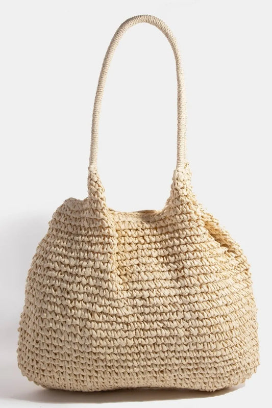 FAME BRAIDED LONG HANDLE TOTE BAG