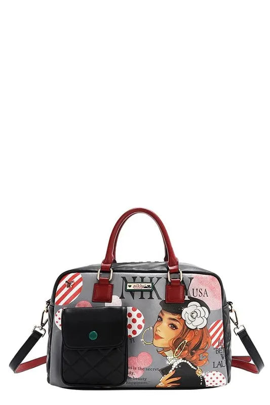 NICOLE LEE USA ECO-LEATHER BOSTON BAG